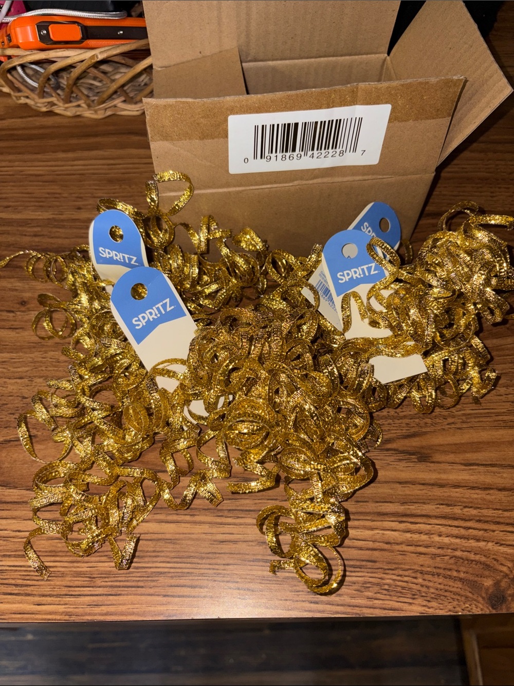 5/$10 4 Spritz Gold Metallic Curly Ribbon Trim - Decorative Craft Ribbon